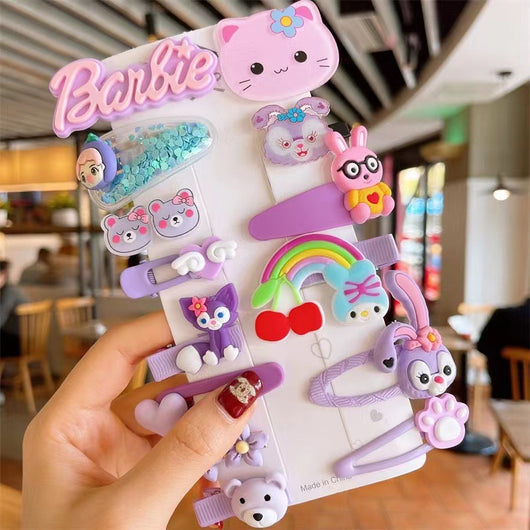 Set de 14 Accesorios para el Cabello Infantil - Horquillas Arcoíris, Mariposas y Frutas - Image 18