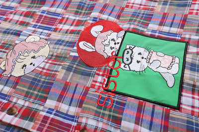 Camisa Cuadros Suelta Manga Corta para Hombre - Image 13