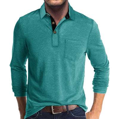 Camiseta Térmica de Cuello Solapa Manga Larga para Hombre - Image 3