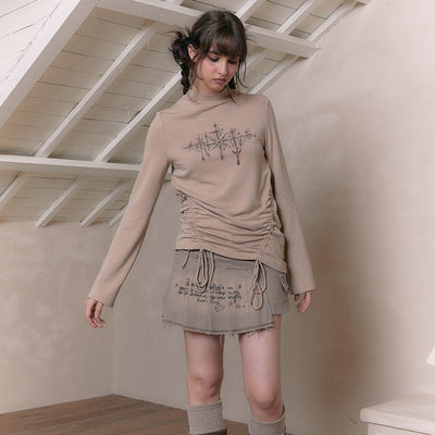 Blusa Retro Picante para Chica - Estilo Vintage Camel