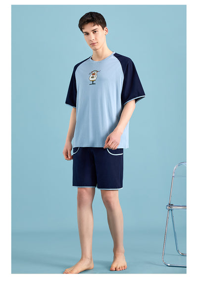 Pijama Hombre Estilo Colorblock con Estampado Cartoon - Image 7