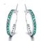 With Diamonds And Plateado Hoop Earrings Simple And Versatile Earrings Verde