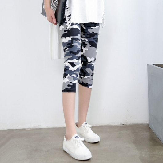 Leggins Cortos Estampados Mujer Stretch Seda de Leche Pantalones Finos - Image 5