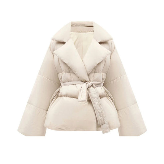 Chaqueta de Algodón con Cintura Controlada y Solapas de Encaje - Image 5