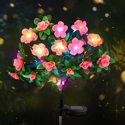Linterna Solar Decorativa con Flores de Azalea Artificial - Image 3