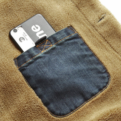 Chaqueta de Mezclilla para Hombre Talla Grande con Forro de Terciopelo - Image 12