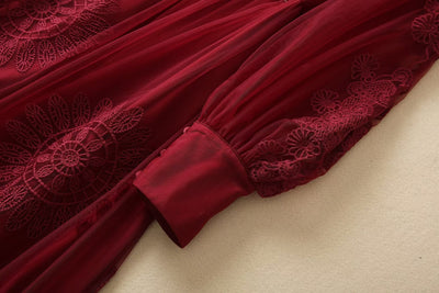 Vestido Niña Burdeos con Cintura Elegante - Image 14