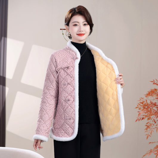 Chaqueta de Algodón Estilo Oriental con Cierre Diagonal e Impreso Floral - Image 6