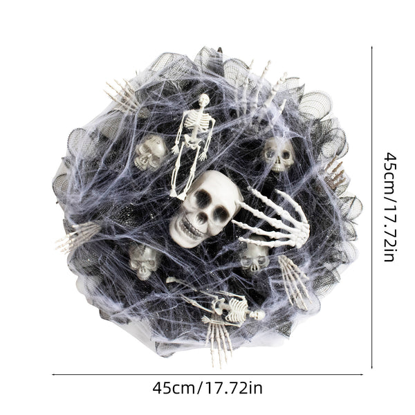 Guirnalda de Calaveras de Malla Negra para Decoración de Halloween - Image 6