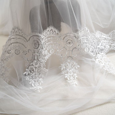 Accesorios de Encaje Secuencia Bordado para Boda con Efecto Pestañas - Image 24