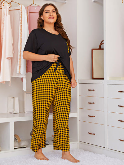 Pijama de Cuadros para Mujer - Conjunto Cómodo de Pantalón y Blusa - Image 4