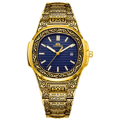 Reloj Hombre Cuarzo Tallado Loro Calendario Luminiscente - Image 50
