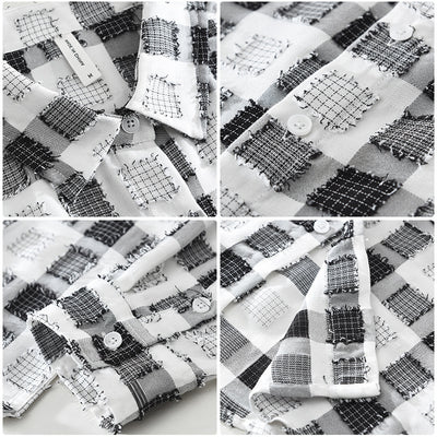 Camisa de Cuadros Japonesa Manga Larga para Hombre - Image 4