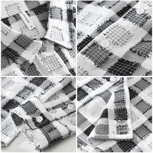 Camisa de Cuadros Japonesa Manga Larga para Hombre - Image 4