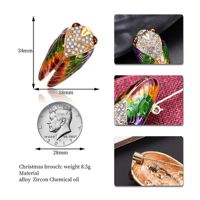 Broche Vintage Cicada de Cristal - Joya Animal de Lujo para Verano - Image 11