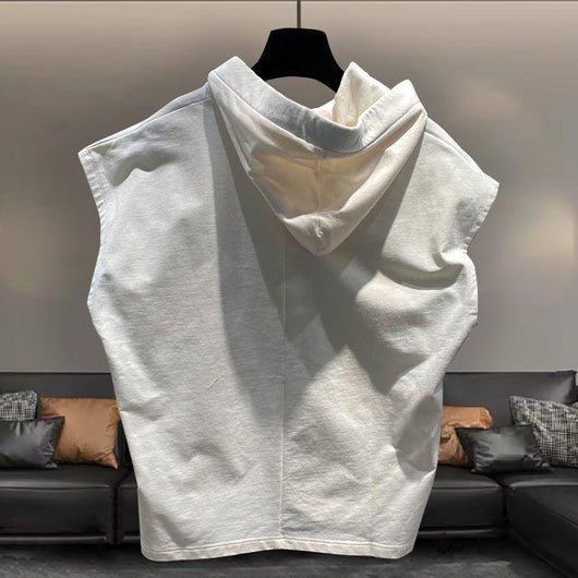 Chaleco Deportivo Holgado sin Mangas con Capucha para Hombre Talla Grande - Image 11