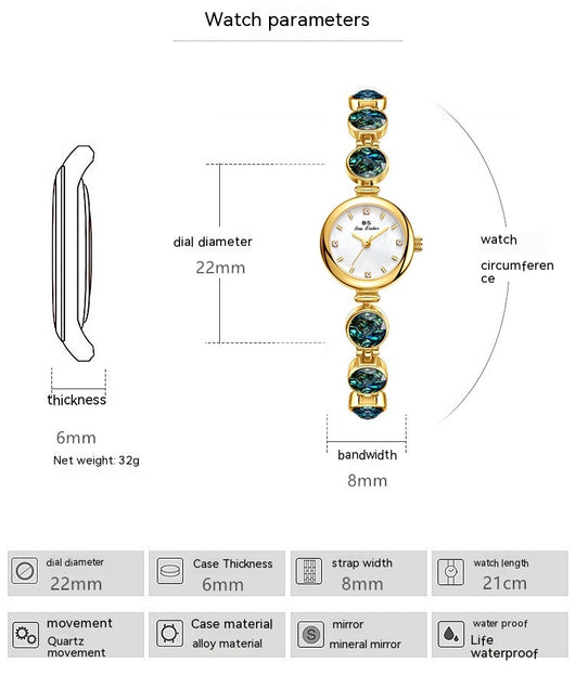Reloj de Mujer Malachita con Piedra Rugosa - Diseño INS Colorido - Image 7