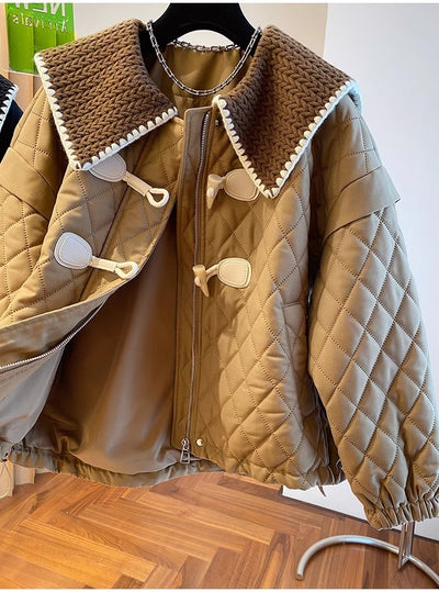 Chaqueta de Punto Suelta con Botones y Detalles Combinados para Mujer - Image 10