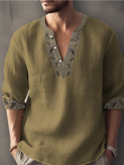 Camisa de Lino Bambú con Impresión 3D Digital de Manga Larga Estilo Europeo - Image 21