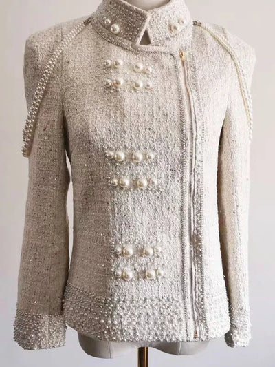 Chaqueta de Lentejuelas Perladas con Borlas y Cuentas para Mujer - Image 12