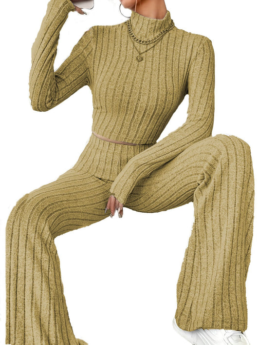 Conjunto de Punto Acanalado para Mujer - Blusa Manga Larga y Pantalón - Image 6