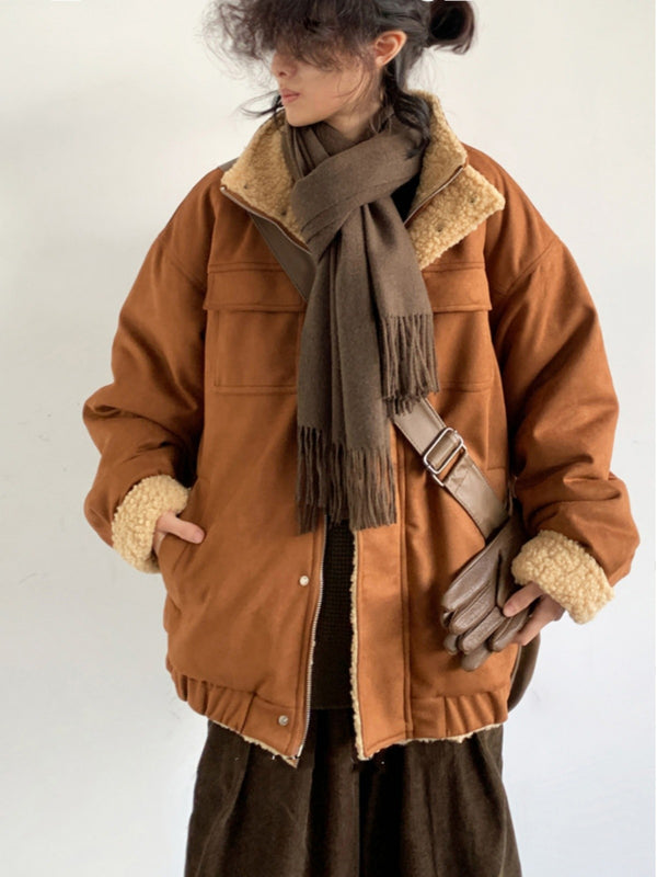 Abrigo de Lana Bereber para Hombre - Chaqueta Acolchada Retro con Forro Polar