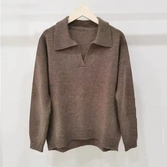 Suéter Oversize de Cuello Polo Grueso para Otoño Invierno - Image 2