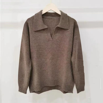 Suéter Oversize de Cuello Polo Grueso para Otoño Invierno - Image 2