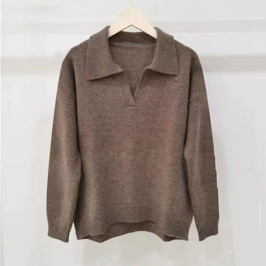 Suéter Oversize de Cuello Polo Grueso para Otoño Invierno - Image 2
