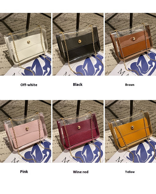 Bolsa Bandolera de Gelatina Translúcida Colores Lisos Multiuso - Image 18
