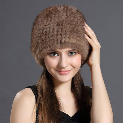 Gorro de Piel de Visón para Mujer - Calidez Elegante en Otoño e Invierno - Image 11