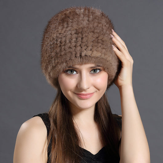Gorro de Piel de Visón para Mujer - Calidez Elegante en Otoño e Invierno - Image 11