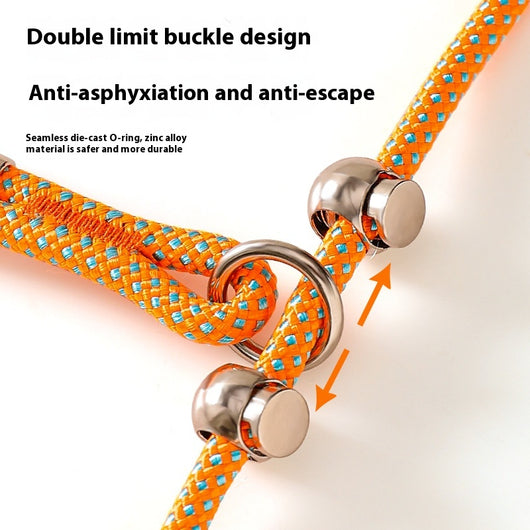 Red anti-knot competition grade P rope dog leash with a padded handle and metal hardware. - Image 3