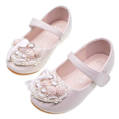 Zapatos Planos de Princesa con Brillantes y Flores de Perla para Niñas - Image 3
