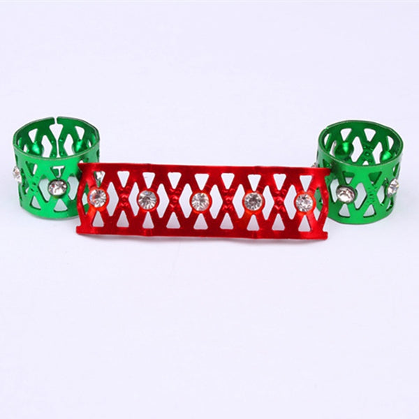 Anillos para Cabello y Pelucas con Joyas - Set de 7 Colores en Aluminio