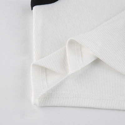Top Cropped Estampado Alfabeto Contraste Ajustado - Image 11