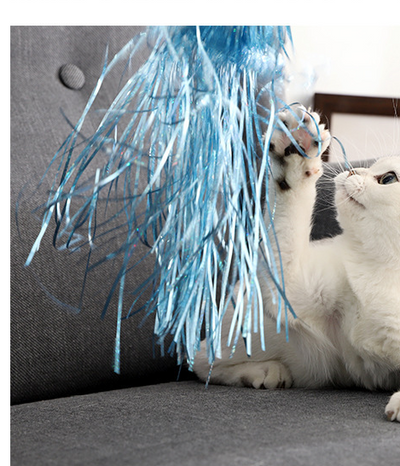 Varita de Juego para Gatos con Campana y Borla Tricolor - Image 5