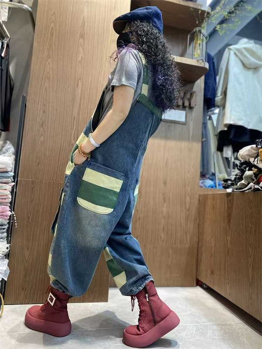 Mono Corto Denim Tallas Grandes con Tirantes e Impresión - Image 24