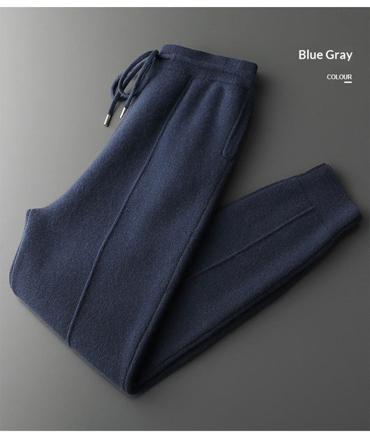 Pantalones de Lana Tejidos con Puño Cálido para Hombre - Casual Ejecutivo Primavera Otoño - Image 18