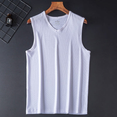 Camiseta Deportiva Holgada Transpirable de Talle Grande sin Mangas - Image 8