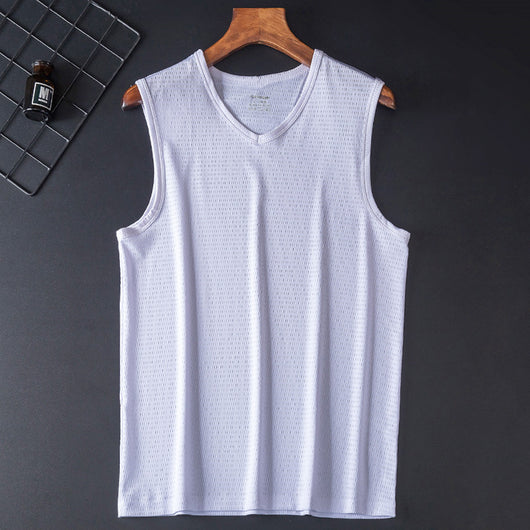 Camiseta Deportiva Holgada Transpirable de Talle Grande sin Mangas - Image 8