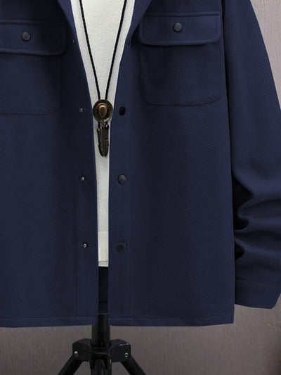 Abrigo Elegante para Hombre con Botones y Bolsillos de Solapa - Image 16