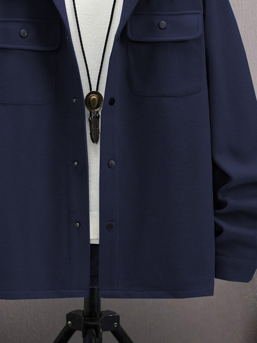 Abrigo Elegante para Hombre con Botones y Bolsillos de Solapa - Image 16