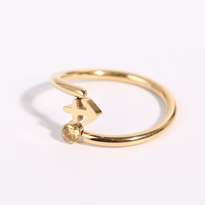 Anillo de Acero Inoxidable con Piedra de Nacimiento del Zodiaco - Image 14