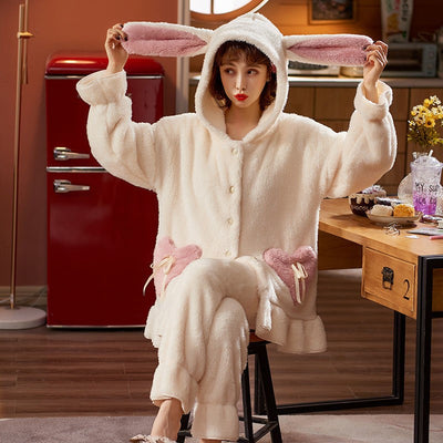 Pijama Coreano Grueso y Suave de Franela para Casa - Image 19