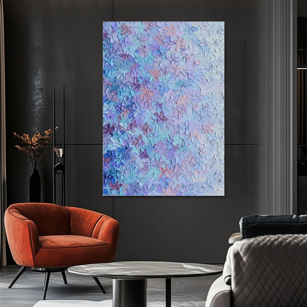 Cuadro Abstracto Pintado a Mano con Flores Modernas - Arte de Pared sin Marco