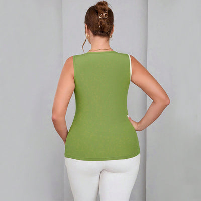 Chaleco Tejido sin Mangas con Bloques de Color para Mujer - Image 2