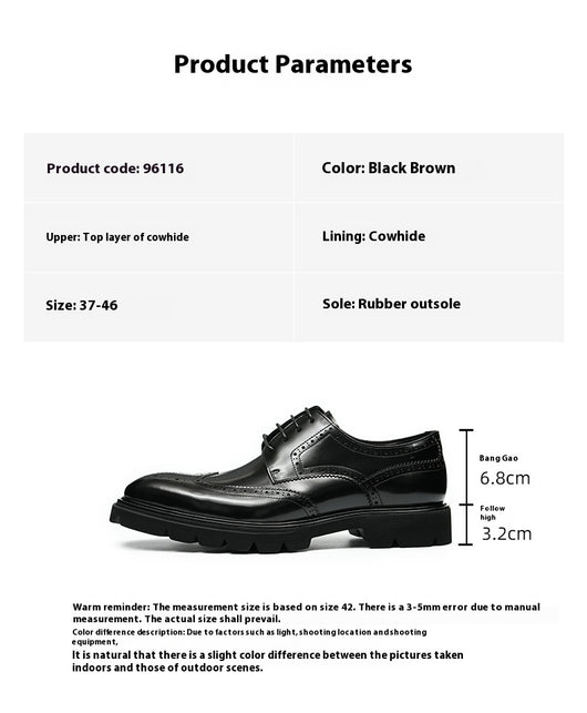 Zapatos de Cuero Grabado Estilo Business Casual Británico - Image 8