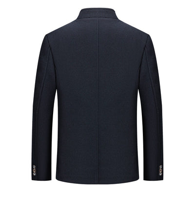 Traje Zhongshan de Lana Tweed con Cuello Mao - Elegancia Tailored Refinada - Image 11