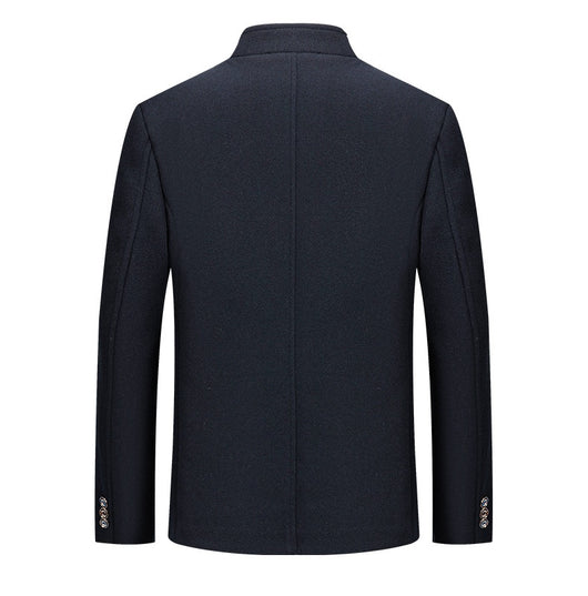 Traje Zhongshan de Lana Tweed con Cuello Mao - Elegancia Tailored Refinada - Image 11